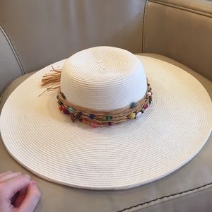 🌵NWT Sun N’ Sand Paperbraid Large Beaded SunHat